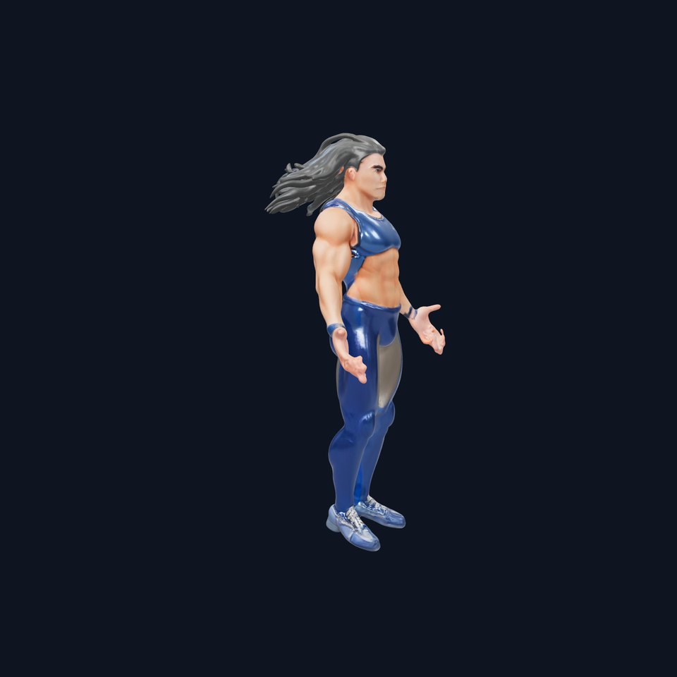Athletic Runner Character Model Rigged and Animated for Games